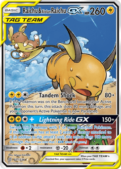 Raichu & Alolan Raichu-GX #221 from Unified Minds