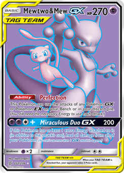 Mewtwo & Mew-GX #222 from Unified Minds