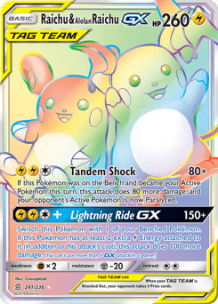Raichu & Alolan Raichu-GX #241 from Unified Minds