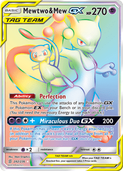 Mewtwo & Mew-GX #242 from Unified Minds
