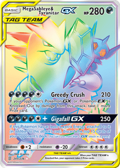 Mega Sableye & Tyranitar-GX #245 from Unified Minds