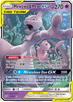 Mewtwo & Mew-GX #71 from Unified Minds