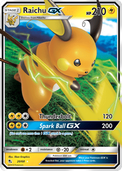 Raichu-GX #20 from Hidden Fates