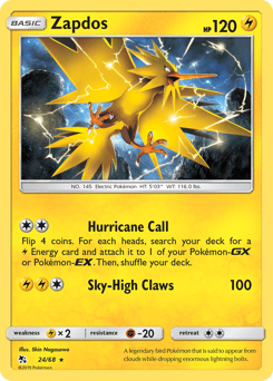 Zapdos #24 from Hidden Fates