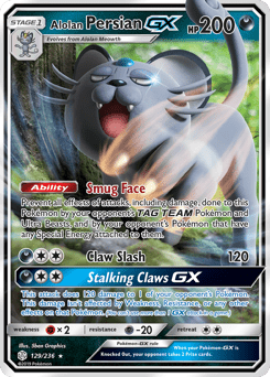 Alolan Persian-GX #129 from Cosmic Eclipse