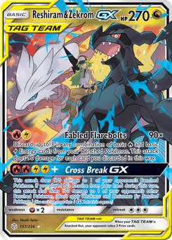 Reshiram & Zekrom-GX #157 from Cosmic Eclipse