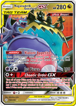 Naganadel & Guzzlord-GX #158 from Cosmic Eclipse