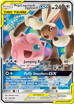 Mega Lopunny & Jigglypuff-GX #165 from Cosmic Eclipse