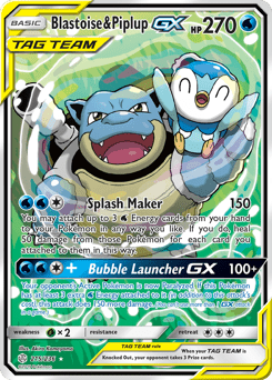 Blastoise & Piplup-GX #215 from Cosmic Eclipse