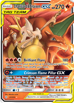 Charizard & Braixen-GX #22 from Cosmic Eclipse