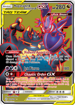 Naganadel & Guzzlord-GX #223 from Cosmic Eclipse