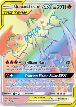 Charizard & Braixen-GX #251 from Cosmic Eclipse