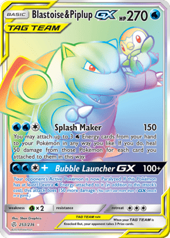 Blastoise & Piplup-GX #253 from Cosmic Eclipse