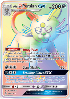 Alolan Persian-GX #257 from Cosmic Eclipse
