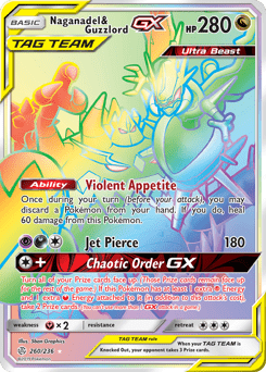 Naganadel & Guzzlord-GX #260 from Cosmic Eclipse