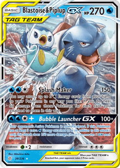 Blastoise & Piplup-GX #38 from Cosmic Eclipse