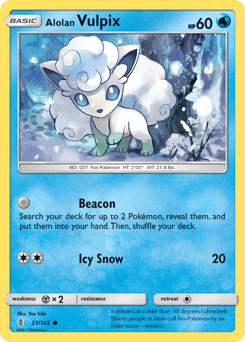 Alolan Vulpix #21 from Guardians Rising