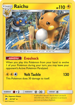 Raichu #41 from Burning Shadows