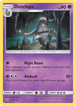 Dusclops #52 from Burning Shadows
