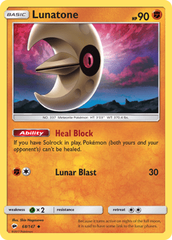 Lunatone #68 from Burning Shadows