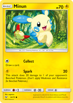 Minun #34 from Shining Legends