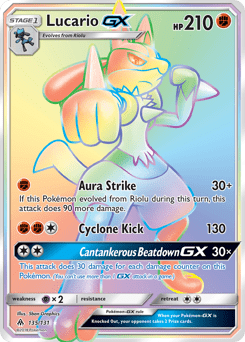 Lucario-GX #135 from Forbidden Light