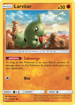 Larvitar #114 from Lost Thunder
