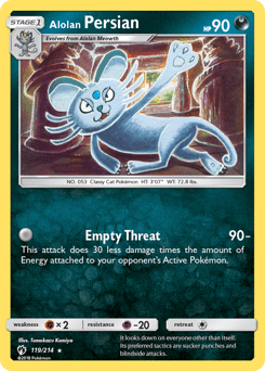 Alolan Persian #119 from Lost Thunder