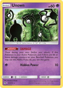 Unown #90 from Lost Thunder
