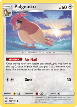 Pidgeotto #123 from Team Up