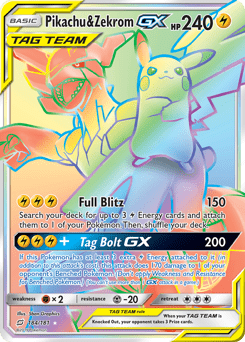 Pikachu & Zekrom-GX #184 from Team Up