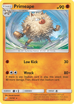 Primeape #72 from Team Up