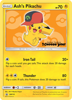 Ash's Pikachu #SM110 from SM Black Star Promos