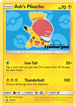 Ash's Pikachu #SM114 from SM Black Star Promos