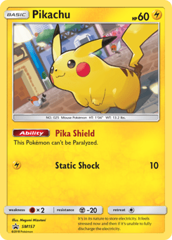 Pikachu #SM157 from SM Black Star Promos