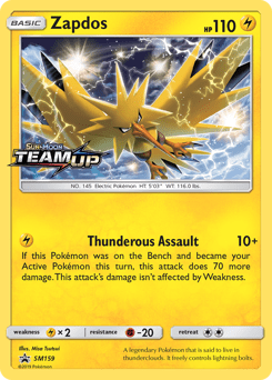 Zapdos #SM159 from SM Black Star Promos