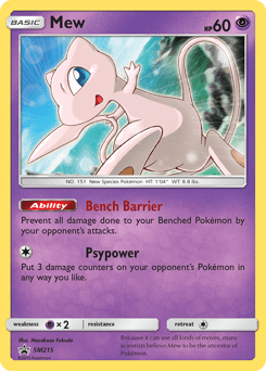 Mew #SM215 from SM Black Star Promos