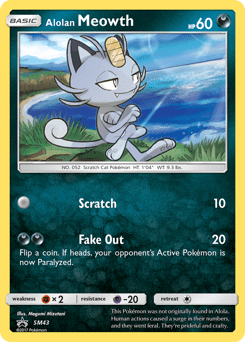 Alolan Meowth #SM43 from SM Black Star Promos