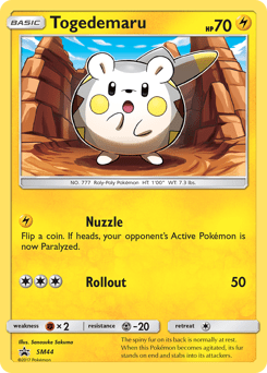 Togedemaru #SM44 from SM Black Star Promos
