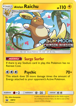 Alolan Raichu #SM72 from SM Black Star Promos