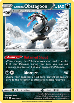 Galarian Obstagoon #119 from Sword & Shield