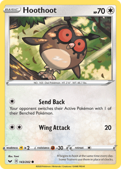 Hoothoot #143 from Sword & Shield