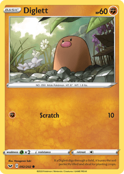 Diglett #92 from Sword & Shield