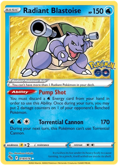 Radiant Blastoise #18 from Pokémon Go