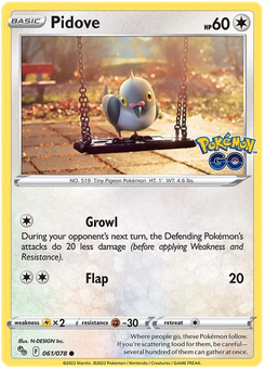 Pidove #61 from Pokémon Go