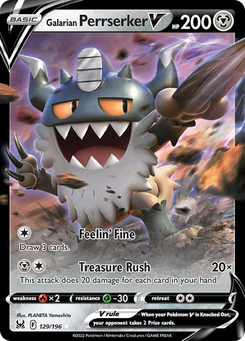 Galarian Perrserker V #129 from Lost Origin
