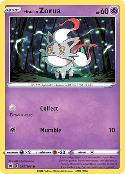 Hisuian Zorua #75 from Lost Origin