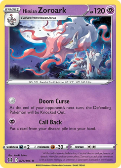 Hisuian Zoroark #76 from Lost Origin