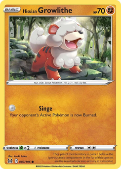 Hisuian Growlithe #83 from Lost Origin