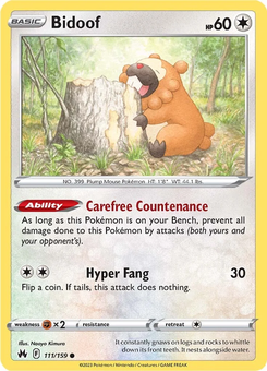 Bidoof #111 from Crown Zenith